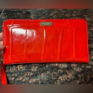 Kate Spade Red Patent Leather Wallet.